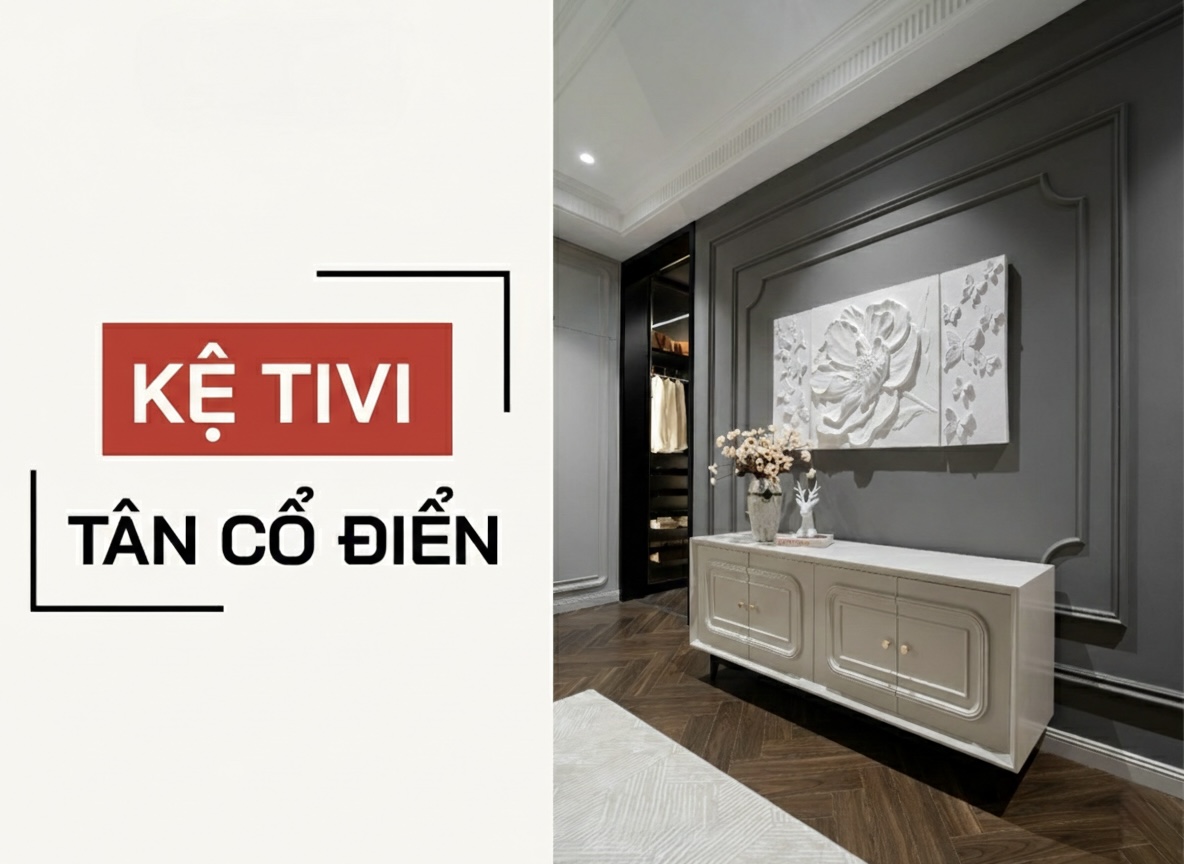 Mẫu kệ tivi tân cổ điển