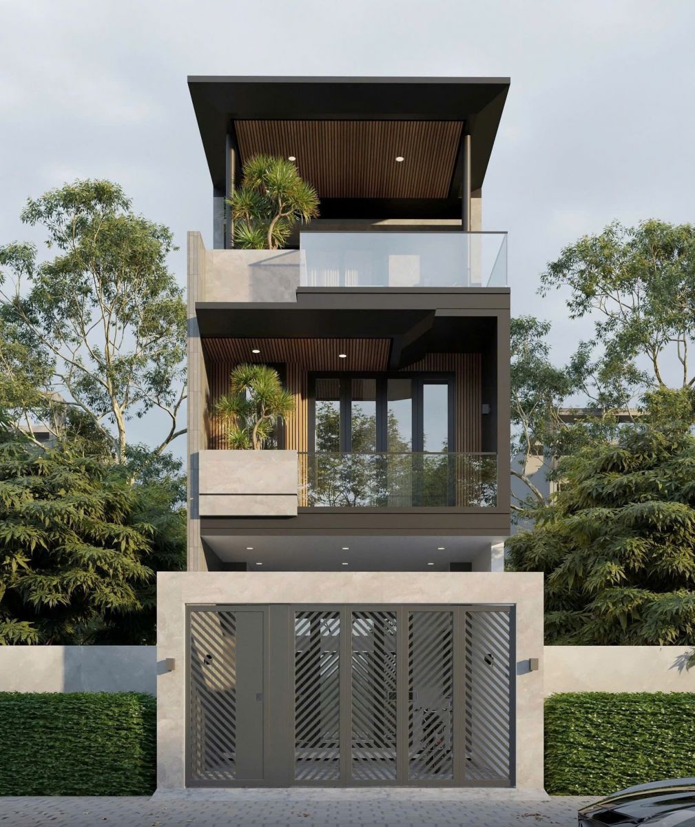 Mẫu nhà 1 trệt 1 lầu 1 sân thượng