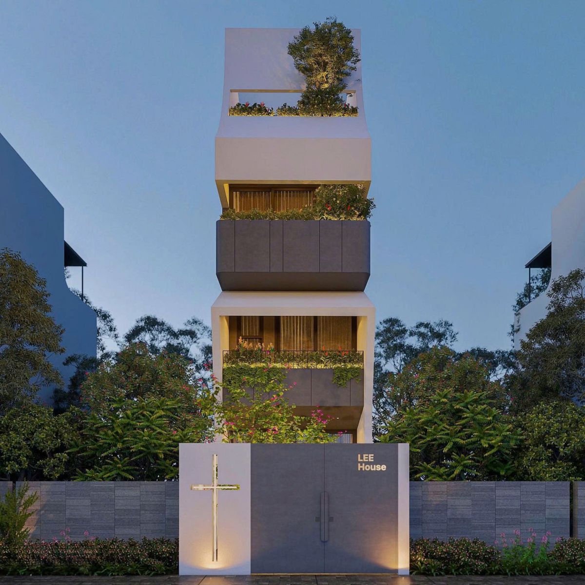 Mẫu nhà 4 tầng mặt tiền 5m