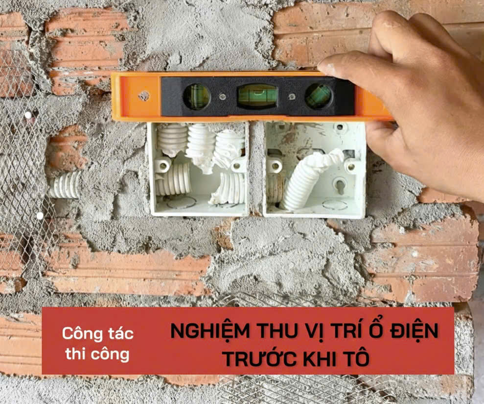 Nghiệm thu ổ điện trước khi tô
