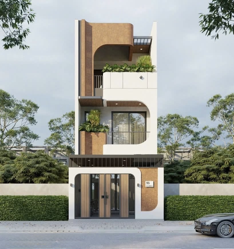 Nhà lệch tầng 1 trệt 2 lầu