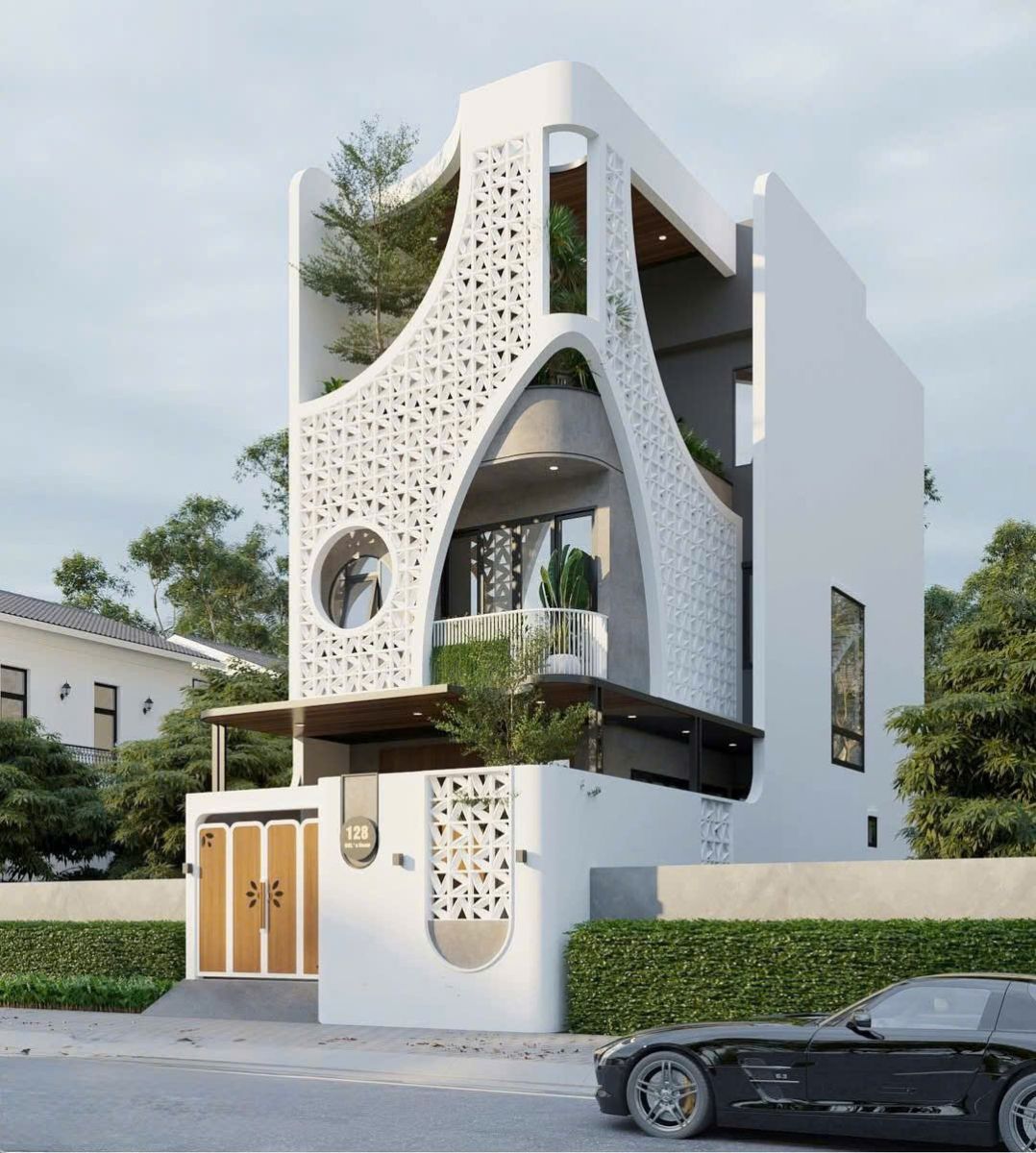 Thiết kế nhà 3 tầng 4x20m