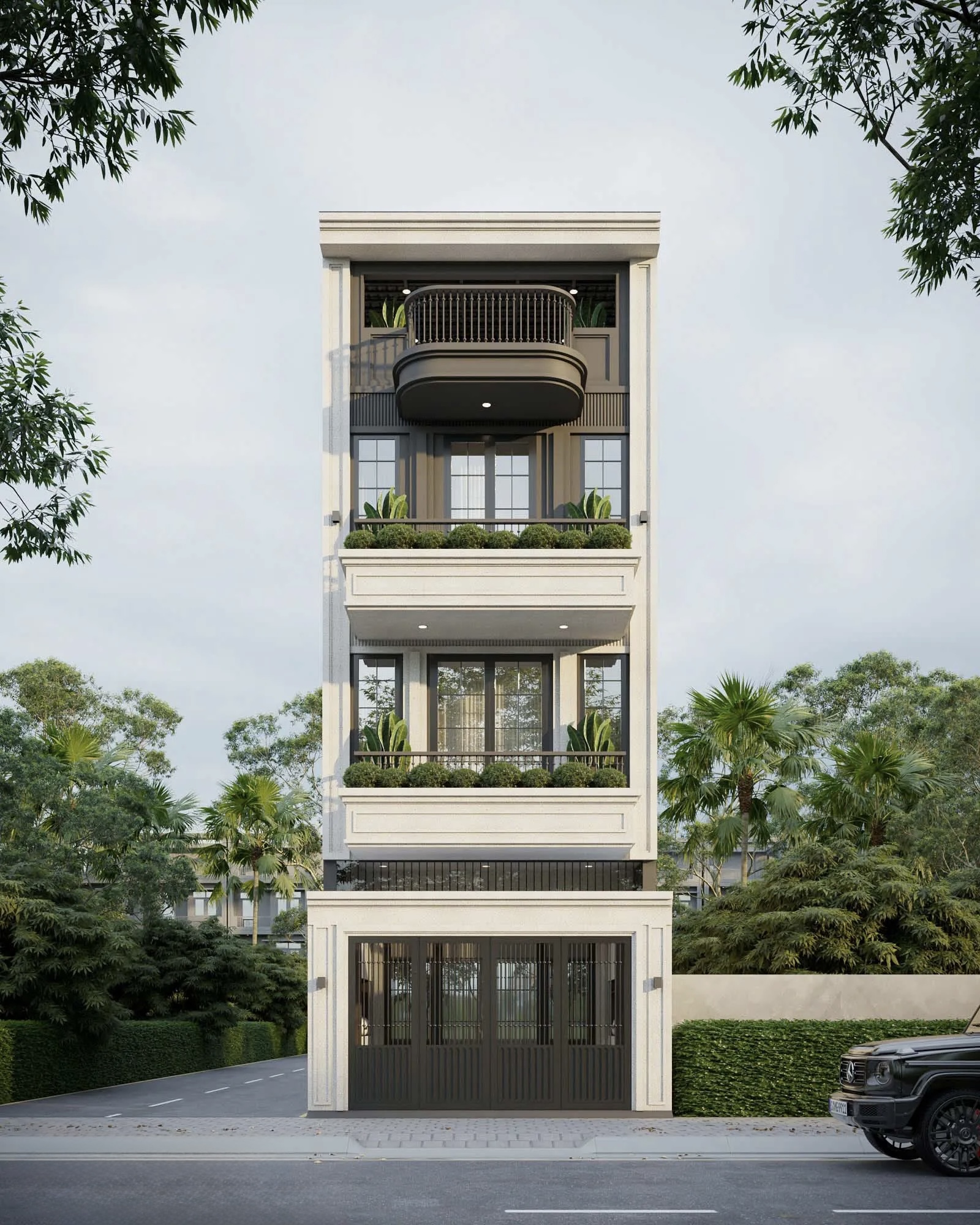 Thiết kế nhà 4 tầng 100m2